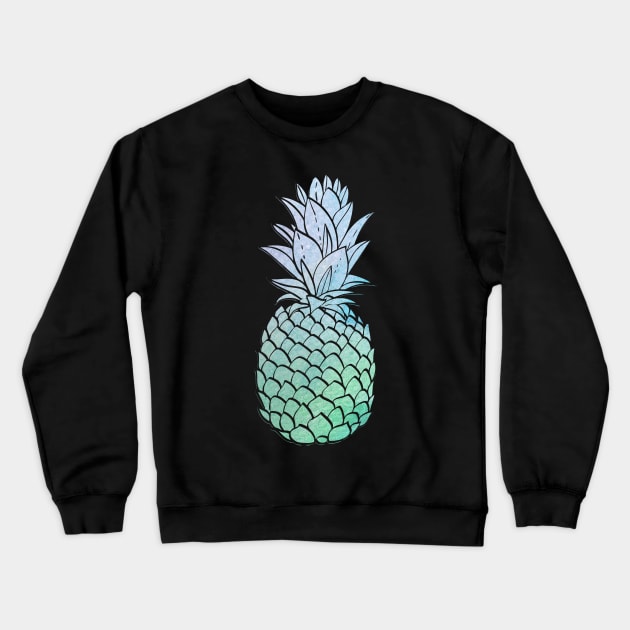 Purple And Blue Pineapple - Cute Sweet Fruit Pineapple Black Crewneck Sweatshirt by mangobanana